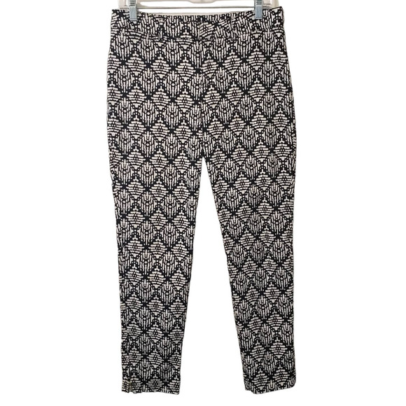 E39 by Eric Size 10 Black and White Graphic Print Pant Zip Ankle - Picture 1 of 9